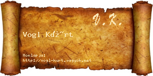 Vogl Kürt névjegykártya